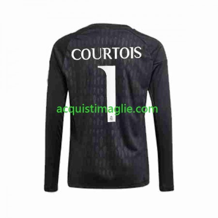 Divisa di Calcio Real Madrid Thibaut Courtois 1 Portiere Trasferta 2023/2024 Manica Lunga